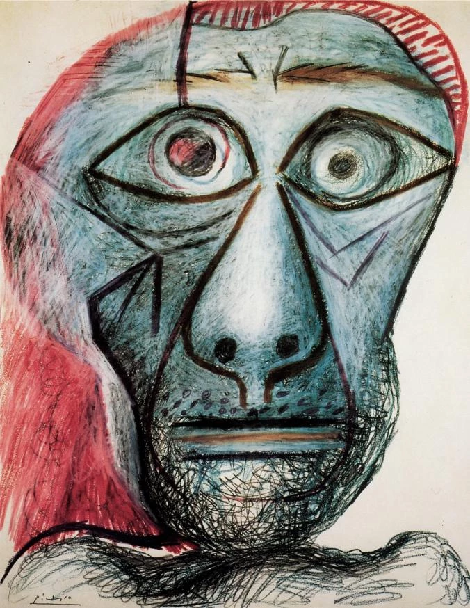 Pablo Picasso, Self Portrait at 90, 1972