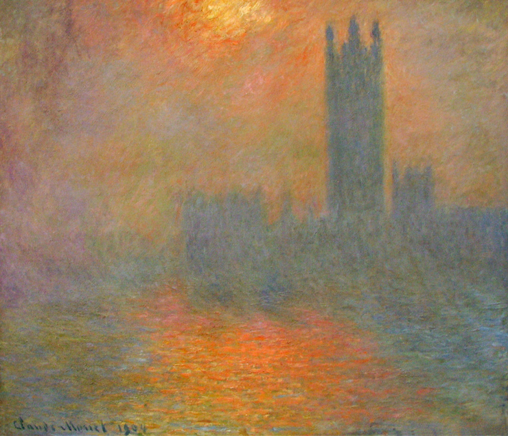 Monet, London, Houses of Parliament, The Sun Shining through the Fog, 1904