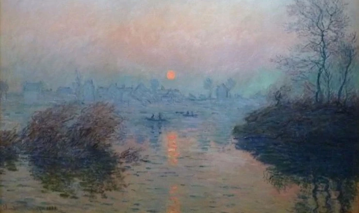 Monet, Sunset on the Seine at Lavancort, Winter Effect, 1880