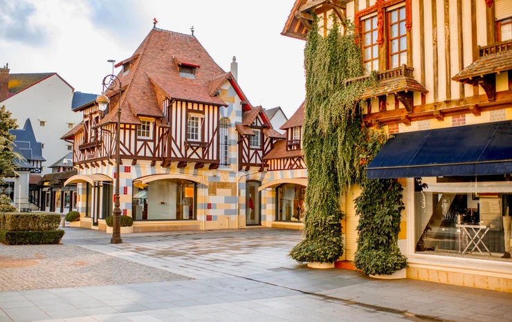 the glamorous resort town of Deauville in Normandy