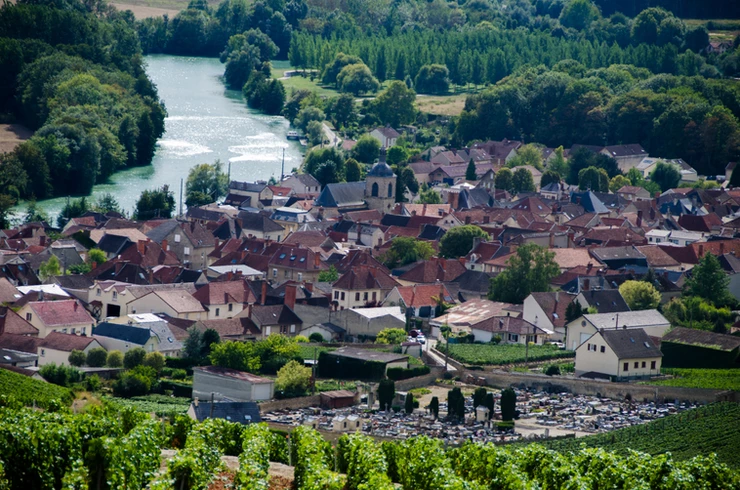 the town of Epernay in the Champagne region