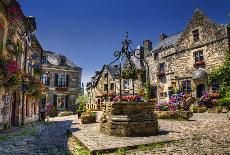 Place du Puits in Rochefort-en-Terre, a beautiful town in northern France