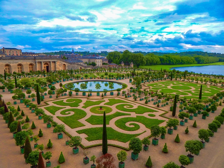 the formal gardens of Versailles