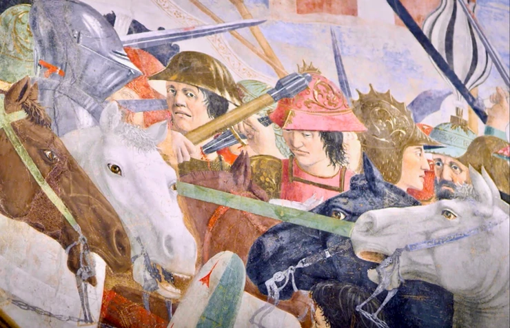 detail of Piero's Legend of the True Cross, Battle Between Constantine and Maxentius