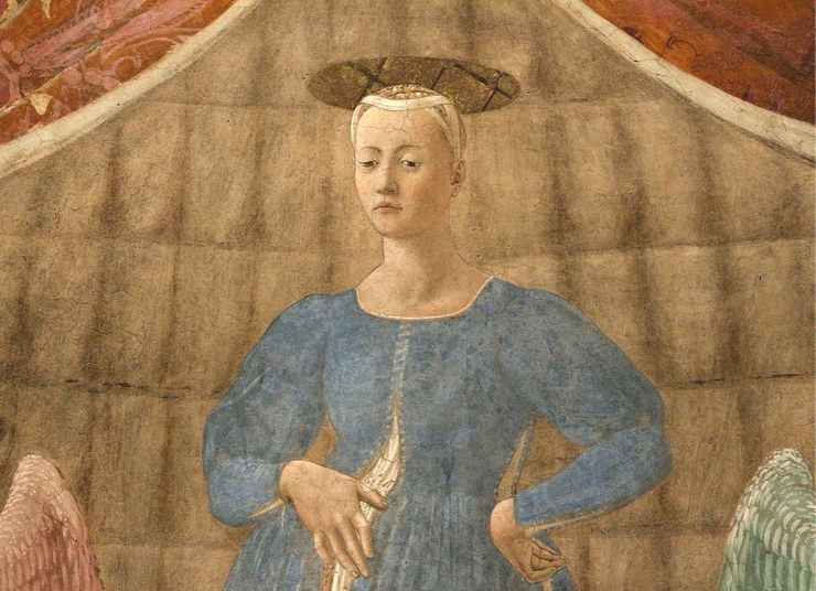detail of the Madonna del Parto, Piero della Francesca's masterpiece in Monterchi