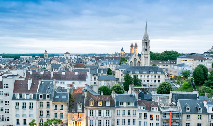 cityscape of Caen in Normandy France