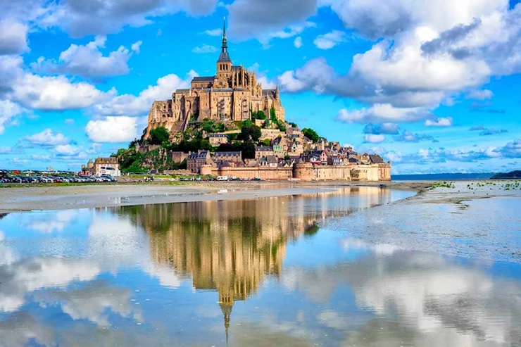 Mont St-MIchel, a UNESCO-listed island abbey in Normandy France