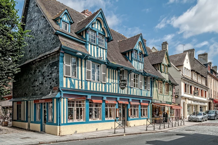 half timbered architecture in Pont d'Eveque, a hidden gem town in Normandy