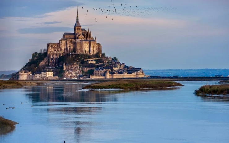 the island abbey of Mont Saint-Michel, a landmark in Normandy