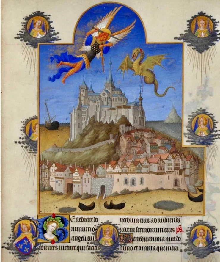 painting of Mont Saint-Michel from the 15th century