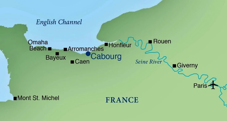 map of Normandy