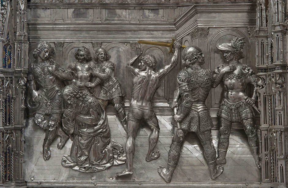 Verrocchio's Beheading of John the Baptist, a silver relief