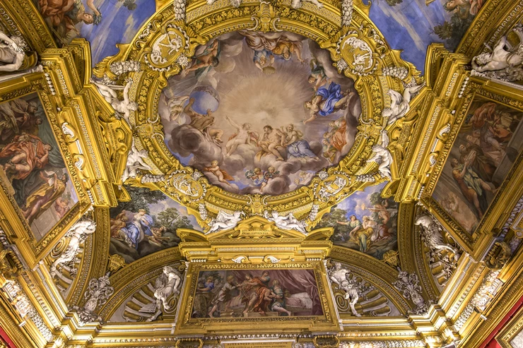 Cortona ceiling frescos in the Pitti Palace, a must visit place for great art in Florence
