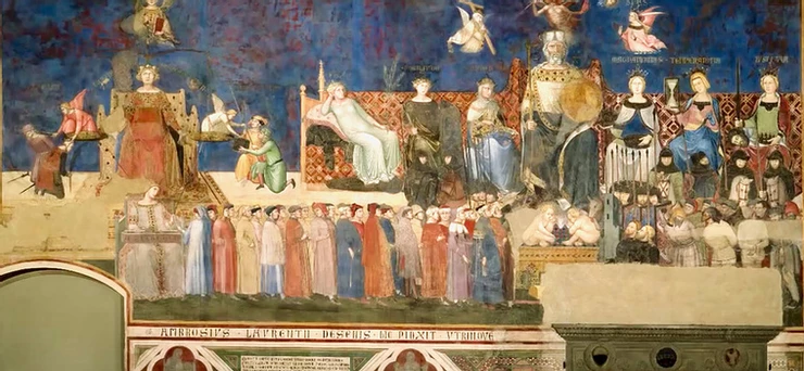 Ambrogio Lorenzetti, Allegory of Good Government, 1337-41, in Siena's Palazzo Pubblicco