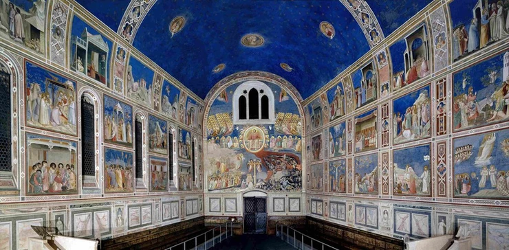 Giotto frescos in the Scrovegni Chapel in Padua, a must see site outside Venice