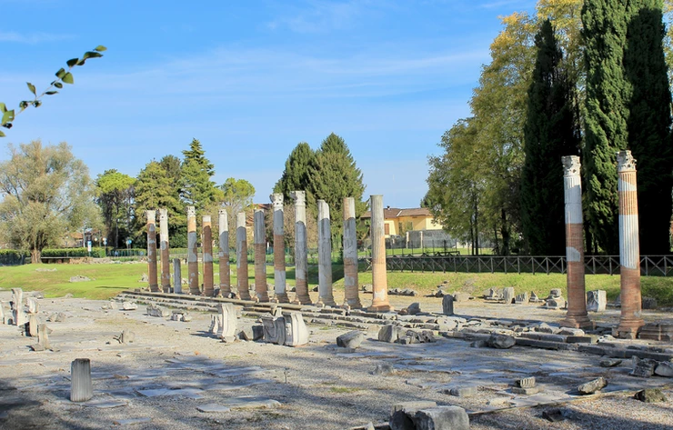 remains of the Roman Forum in Aquileia, a UNESCO site in Italy