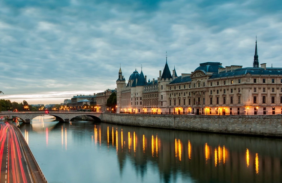 Conciergerie on the Seine River at night