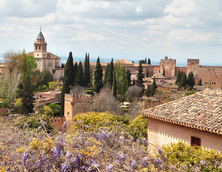view of the Alhambra from Generalife Gardens