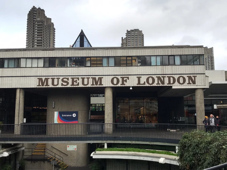 the Museum of London -- the ultra modern building straddles the site of an old Roman fort