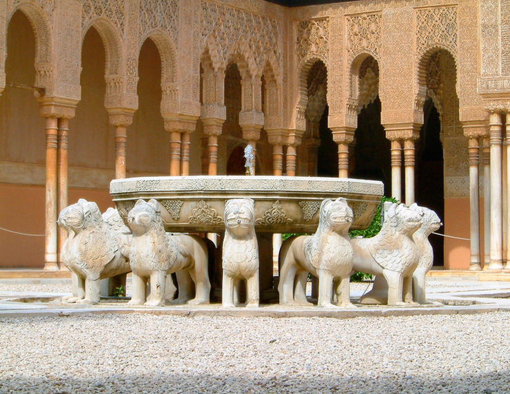 the iconic fountain in the Courtyard of the Lions in the Nasrid Palace