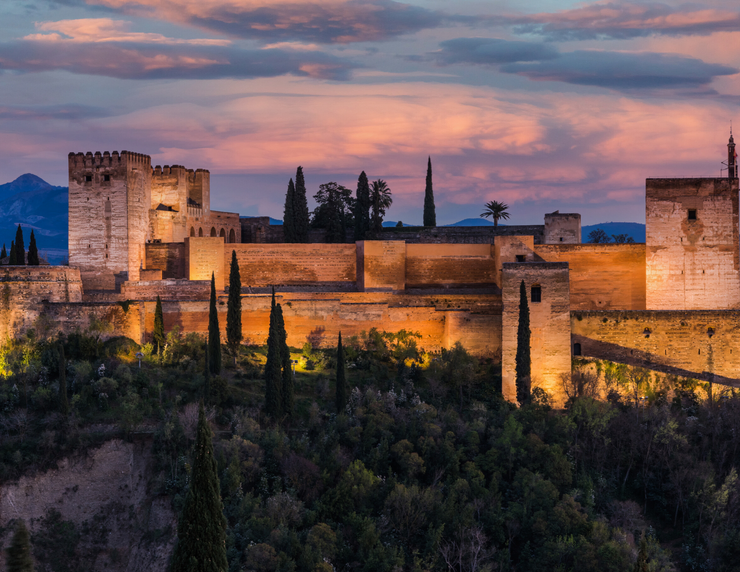 my sunset view of the Alhambra from the Mirador de San Nicolas