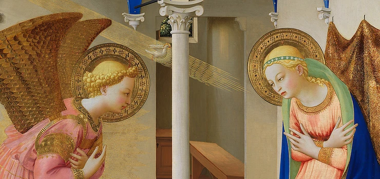detail from Fra Angelico, The Annunciation, mid 1420s -- in the must see Prado Museum in Madrid