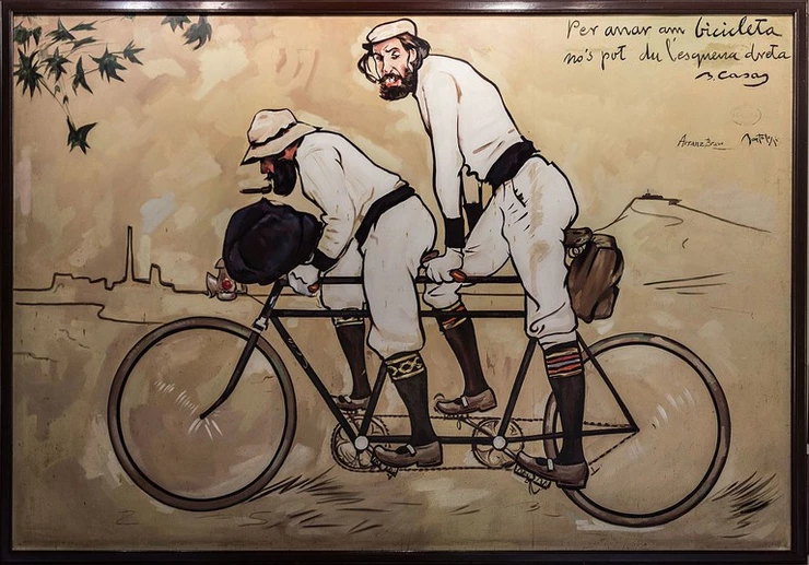 Ramon Cases and Pere Romeu on a Tandem -- created for Qatre Gats restaurant in the Gothic Quarter