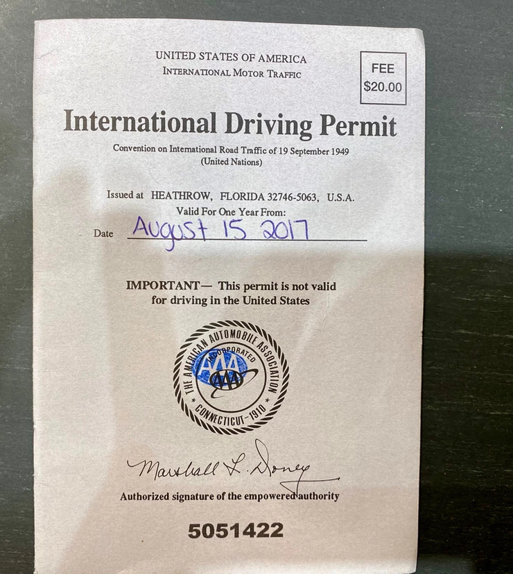 an international driver's license permit