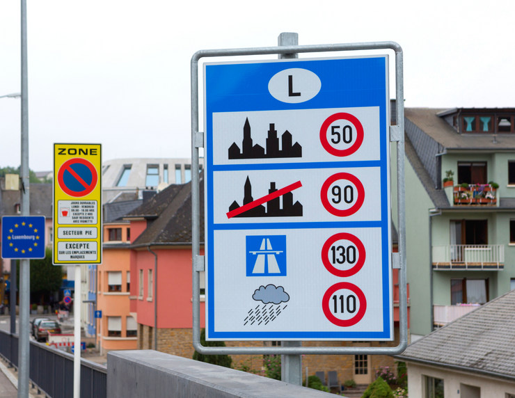 road sign in Europe