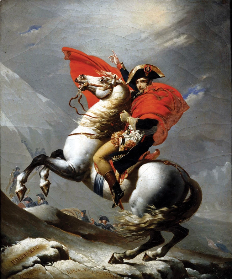 Jacques-Louis David's painting of Napoleon Crossing the Alps, 1802