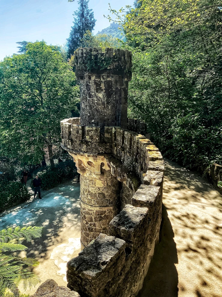 the Tower of Regaleira, with a good view from the top of Sintra and the Moorish Castle