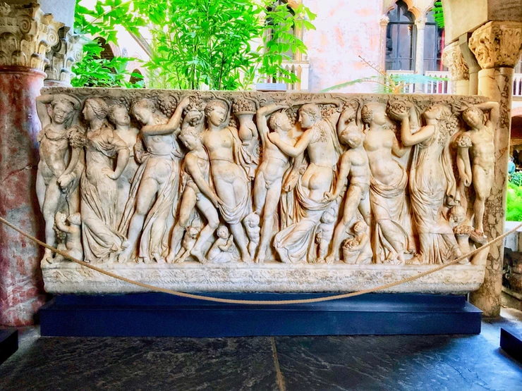 the Farnese Sarcophagus in the Courtyard of the Isabella Stewart Gardner Museum