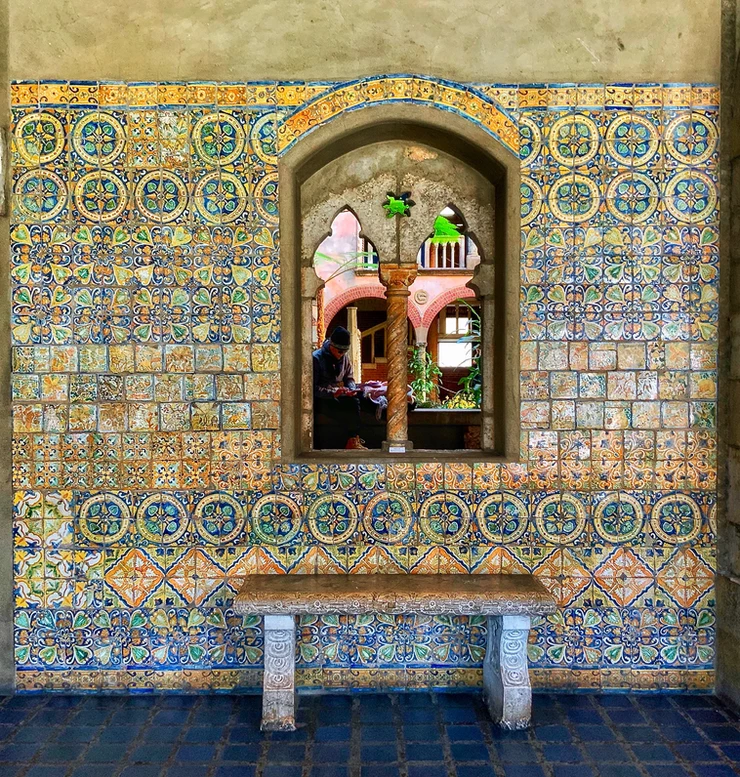 colorful ceramic tiles in the Spanish Cloister