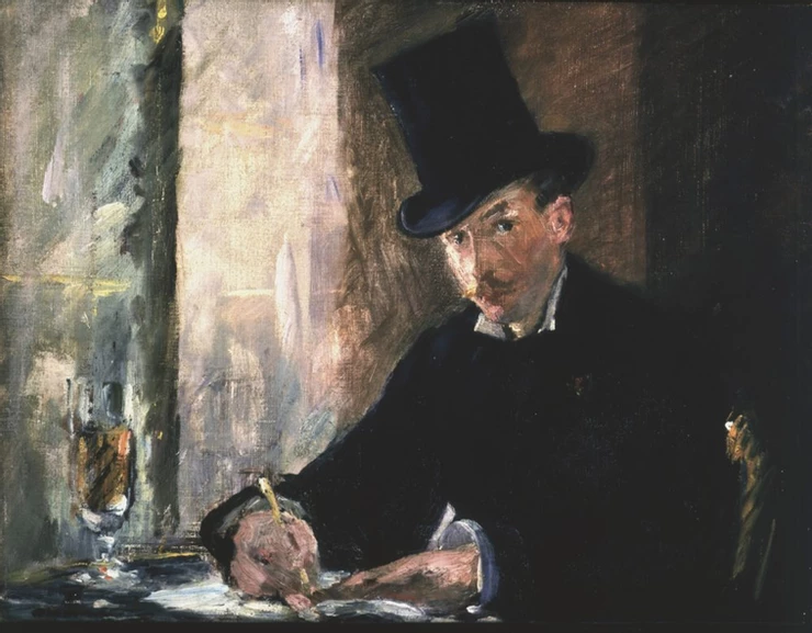 the stolen painting Chez Tortoni, 18975, by Edouard Manet