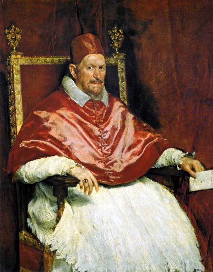 the seminal work of the Dorai Pamphilj, the Portrait of Pope Innocent X by Velazquez