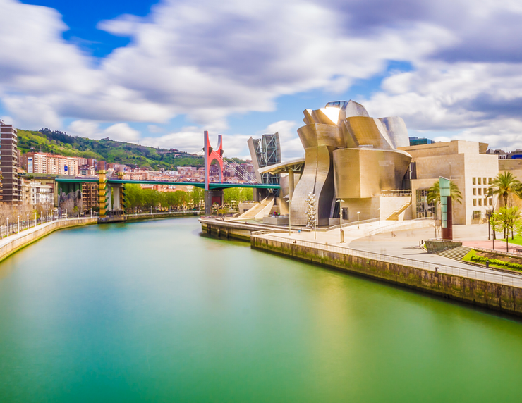 the Guggenheim Museum, the two attraction in Bilbao Spain