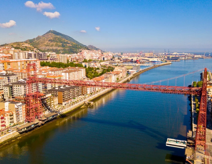 the UNESCO-listed Vizcaya Bridge in Bilbao