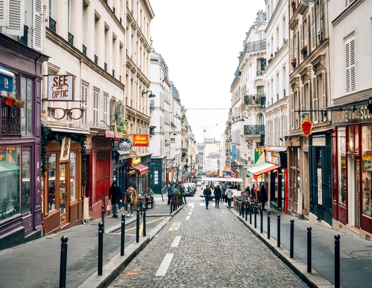 the bustling Rue des Martyrs in South Pigalle Paris