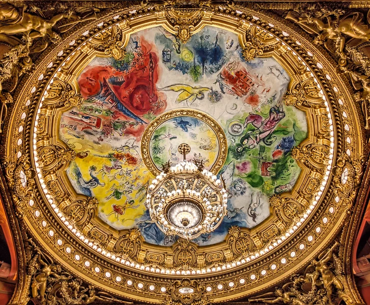 the beautiful 1964 Chagall ceiling  in the Paris Opera