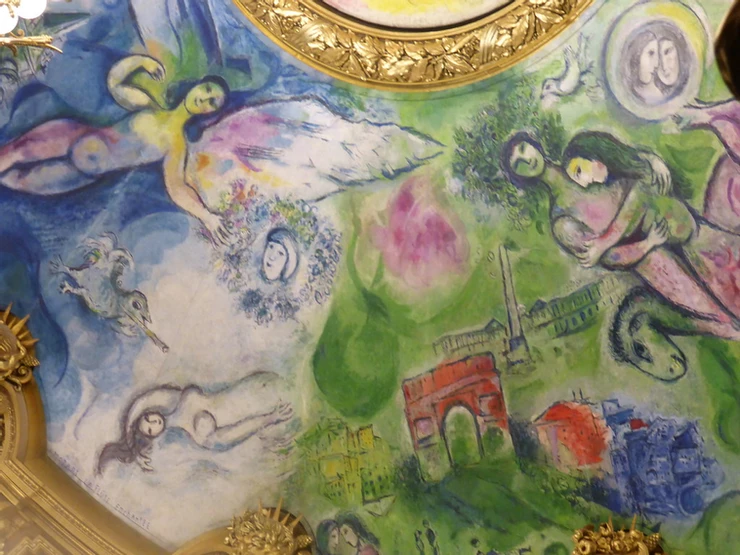 detail from Chagall Ceiling in the auditorium of the Paris Opera