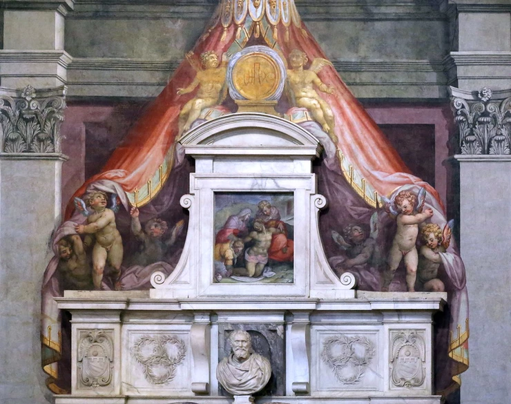 Giorgio Vasari, Michelangelo's Tomb in Sana Croce, 1564-74