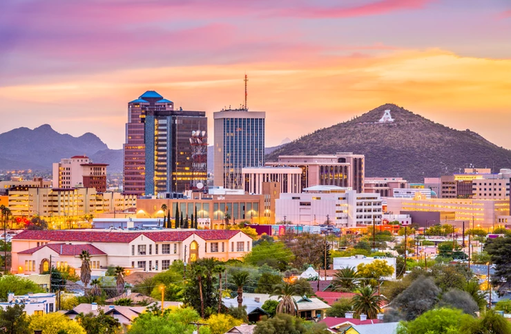 skyline of Tucson, a bucket list destination in Arizona