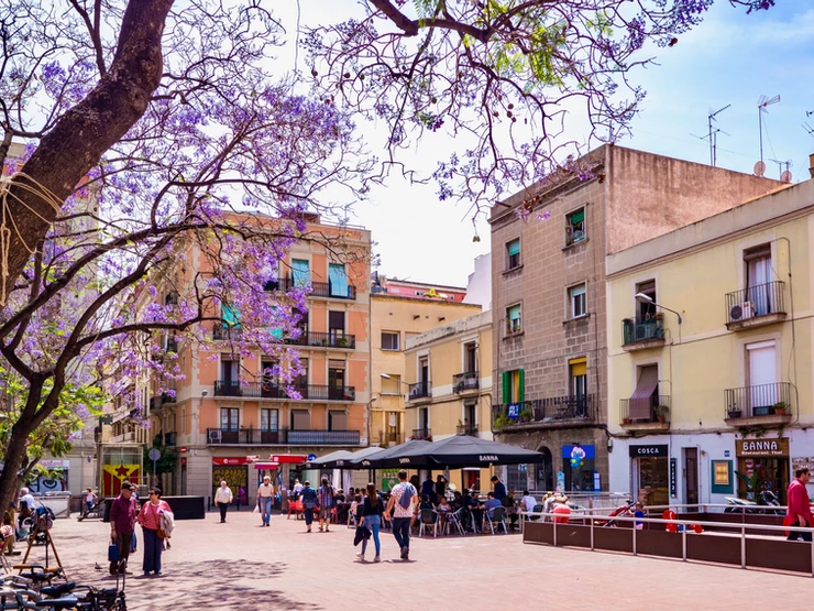 pretty square in the Gracia neighborhood of Barcelona