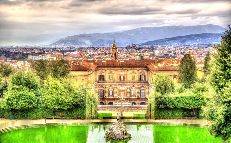 view of the Pitti Palace from the Boboli Gardens