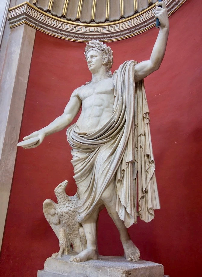 statue of Emperor Claudius in the Round Hall of the Vatican Museums
