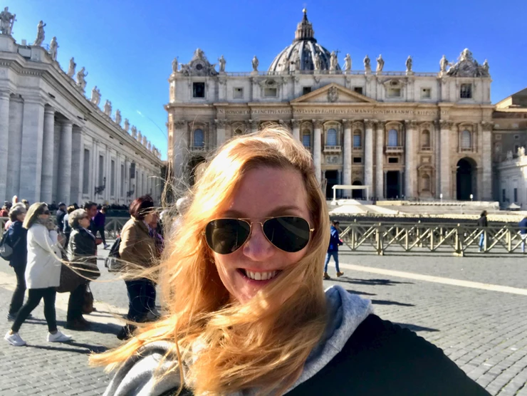 enjoying Vatican City on a blustery day in Rome