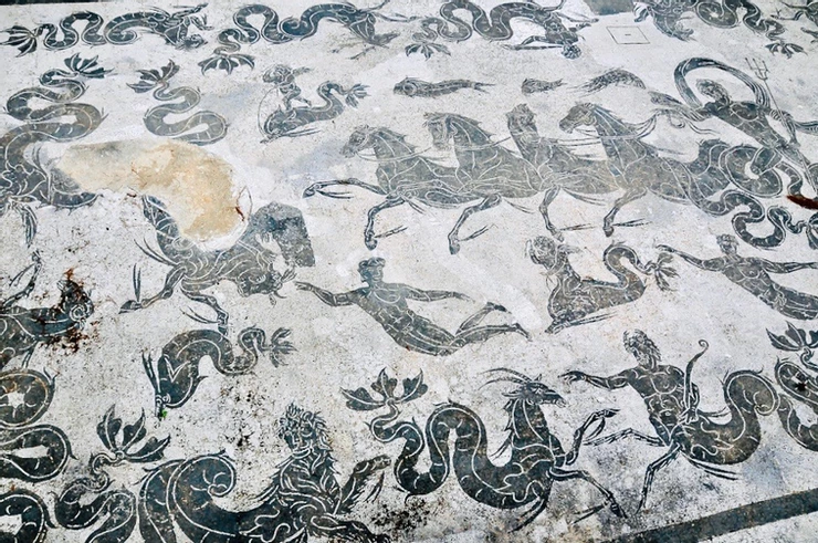 mosaics in the Baths of Neptune at Ostia Antica