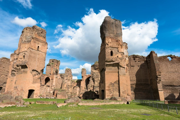 towering brick ruins of the Baths of Caracalla