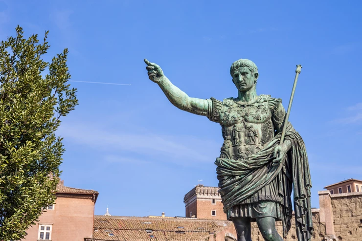 statue of Emperor Augustus int he Forum of Augustus