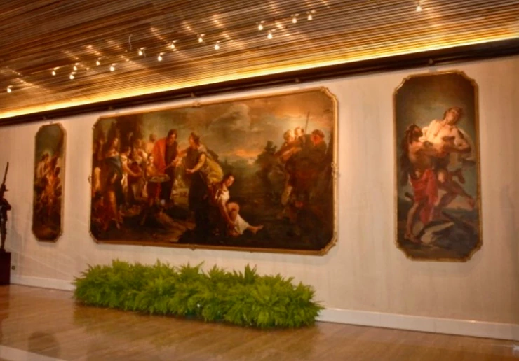 Tiepolo triptych in the lobby of the Rome Cavalieri